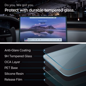 Spigen Glas.tR EZ Fit Karastatud klaas jaoks Tesla Model X 2022 / Model S 2021 - must