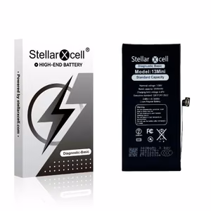 StellarXcell Diagnostic aku Apple iPhone 13 mini jaoks, 2410 mAh (standardne mahutavus + kvaliteetne BMS-i koopia)