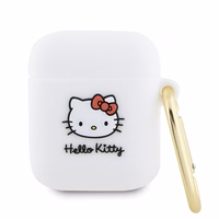 Hello Kitty Silicone 3D Kitty Head ümbris jaoks AirPods 1/2 - valge