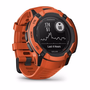Garmin Instinct 2X Solar 2,79 cm (1,1") MIP, 50 mm, digitaalne 176 × 176 piksli puuteekraan, punane, GPS (satelliit)
