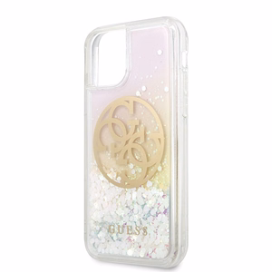 Guess GUHCN58LGIRGP iPhone 11 Pro kõva ümbris Gradient Liquid Glitter Circle Logo