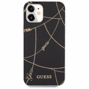 Guess GUHCP12SPCUCHBK iPhone 12 mini 5.4" чёрный/чёрный жёсткий чехол Gold Chain Collection