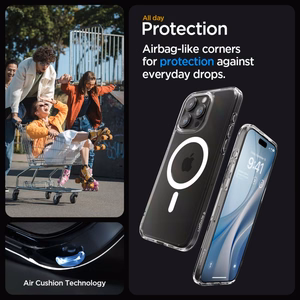 SPIGEN ümbris ULTRA HYBRID MAG compatible with MagSafe jaoks IPHONE 15 Pro valge