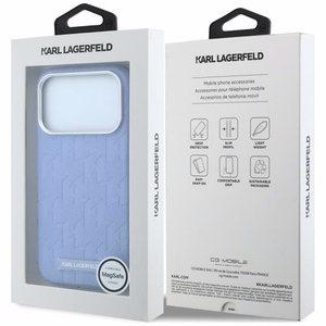 KARL LAGERFELD ümbris mudelile IPHONE 18 Pro/17 Pro ühildub MagSafe'iga (Mono Resin Logo) (värv: helesinine)