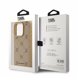 Karl Lagerfeld Magsafe Karl Head iPhone 15 Pro Ümbris - Beige