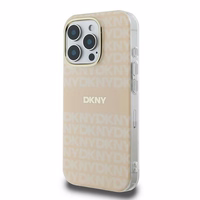 DKNY Repeat Texture Pattern With Stripe iPhone 16 Pro Max Ümbris - Roosa
