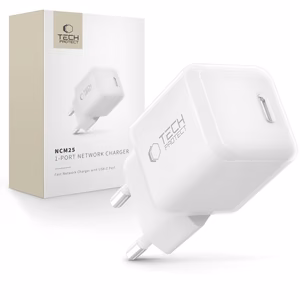 Tech-Protect NCM25 USB-C PD 25W Wall Laadija - valge