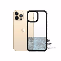 PanzerGlass ClearCase antibacterial Military Grade certified ümbris jaoks iPhone 13 Pro Max - läbipaistev and must