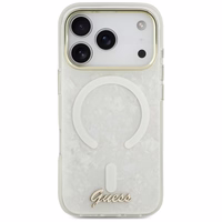 Guess IML Shell Script Metal MagSafe Ümbris for iPhone 17 Pro Max - valge
