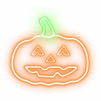 Neon PLEXI LED PUMPKIN WITH STEM oranž roheline NNE13 Neolia