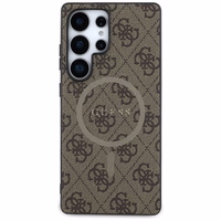 Guess Leather 4G Colored Ring Classic Logo MagSafe Ümbris Samsung Galaxy S25 Ultra brown