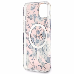 Guess Flower MagSafe ümbris jaoks iPhone 14 - roosa