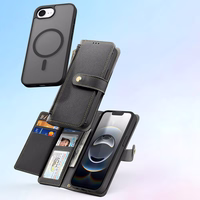 Dux Ducis Lawa iPhone 16e Leather Ümbris with Detachable Magnetic Wallet - Must