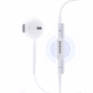 Dudao X14+ juhtmega in-ear kõrvaklapid Lightning pistikuga 1.2m - valge