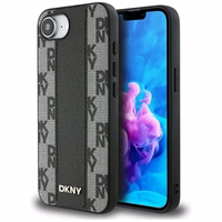 DKNY Leather Checkered Mono Pattern MagSafe iPhone 16e Ümbris - Must