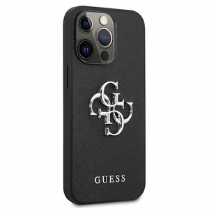 Чехол Guess Saffiano 4G Metal Logo для iPhone 13 Pro / 13 6.1" - чёрный