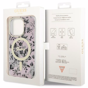 Guess GUHMP14LHCFWSP iPhone 14 Pro 6.1" roosa/roosa hardcase Flower MagSafe