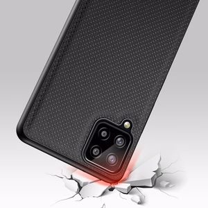 Dux Ducis Fino nailonist kattega ümbris Samsung Galaxy A22 4G musta värvi jaoks