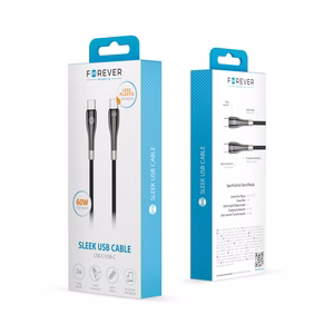 Forever Sleek kaabel USB-C - USB-C 2,0 m 60W must