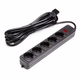 UPS-Rated Extension Cord 5m, 5 sockets, koos switch, must