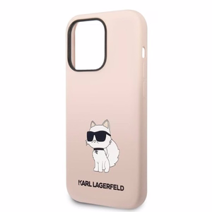 Karl Lagerfeld Silicone Choupette ümbris jaoks iPhone 14 Pro Max - roosa