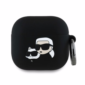 Karl Lagerfeld Silicone Karl&Chaupette Head 3D Ümbris jaoks AirPods 4 - must