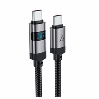 Acefast C15-03 USB-C - USB-C kaabel ekraaniga 480Mb/s 60W 1.2m - must