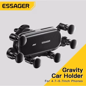 Autohoidik Essager Gravity v2, must (mitte-magnetiline / ventilatsioonivõre)