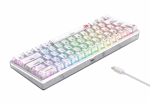 Havit KB903L - mänguklaviatuur (läbipaistev valge)