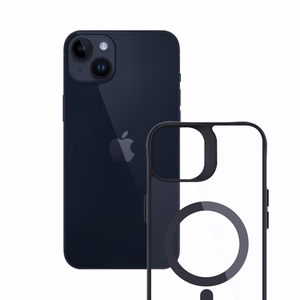 3mk Satin Armor MagCase with MagSafe jaoks iPhone 14 Plus - Clear with must Frame
