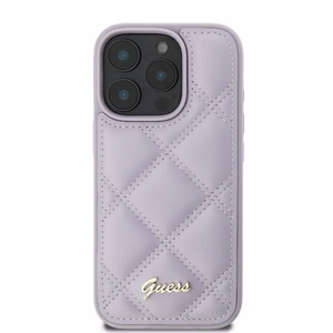 Guess Quilted Metal Logo ümbris jaoks iPhone 16 Pro - light lilla