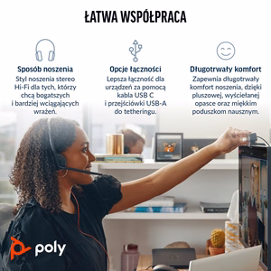 HP Poly BW 3320 stereo -M USB-C +USB-C/A