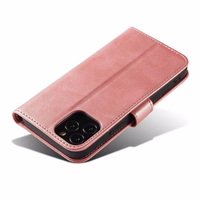Magnet Case elegantne flip cover ümbris koos stendi funktsiooniga Xiaomi Redmi Note 11 Pro+ 5G (Hiina) / 11 Pro 5G (Hiina) / Mi11i HyperCharge / Poco X4 NFC 5G roosa