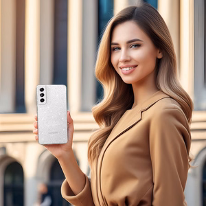 Crystal Glitter Ümbris jaoks Samsung Galaxy S21 FE Hõbedane