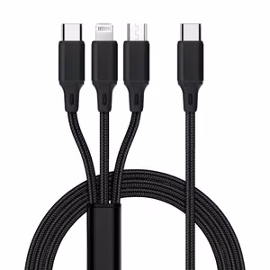 Кабель 3in1 Type C к Lightning / Type C / Micro USB 2,4A C171 1,2 м черный