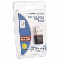 Esperanza EA134K card reader must,hõbedane,läbipaistev USB 2.0