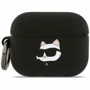 Karl Lagerfeld Silicone Choupette Head 3D Ümbris jaoks AirPods Pro 3 - must