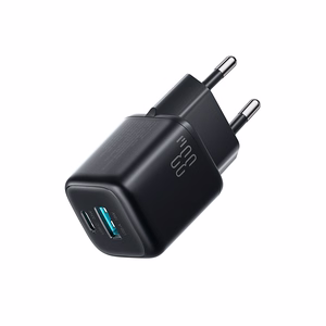 Joyroom JR-TG7 33W USB-A + USB-C seinalaadija 60W USB-C - USB-C 1m kaabliga must