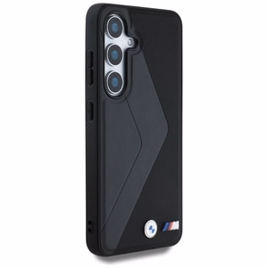 BMW Leather Oversized Stripes MagSafe ümbris jaoks Samsung Galaxy S25 - must