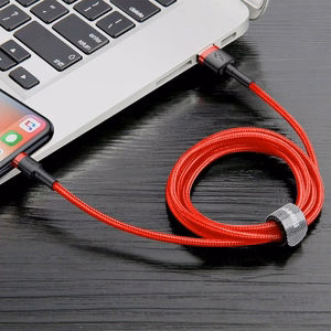Baseus Cafule USB Lightning cable 2.4A 1m (must + punane)