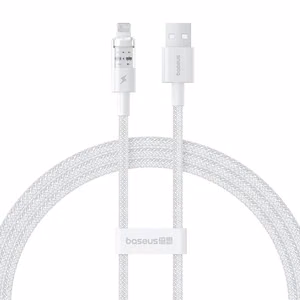Baseus Gem USB-A kuni Lightning 2.4A kiirlaadimiskaabel 1 m, valge