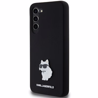 Karl Lagerfeld Silicone Choupette Metal Pin ümbris jaoks Samsung Galaxy S24+ - must