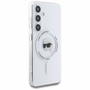 Ümbris Karl Lagerfeld Button Karl Head Printed Logo MagSafe Samsung Galaxy S25 valge