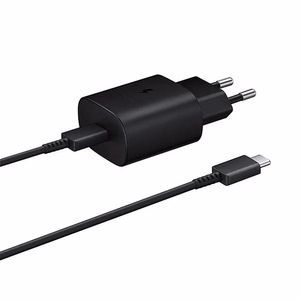 Samsung 25W EP-TA800EBE USB-C Wall Laadija koos Samsung EP-DA705BBE USB-C / USB-C Kaabel Replacement Pack - must