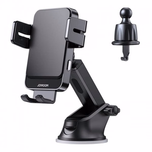 Autokinnitusein Joyroom ZS219 must / automaatne lukustus (juhtmevaba laadimine 15W) (mitte-magnetiline / kleepiv alus)