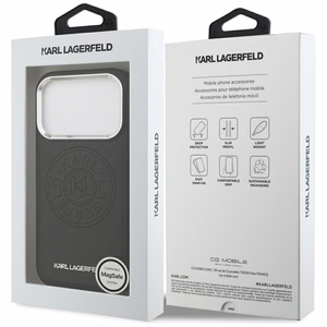 KARL LAGERFELD ümbris jaoks IPHONE 17 Pro compatible with MagSafe KLHMP17LPSKRPMK (PU W/ Point & Metal Logo) must