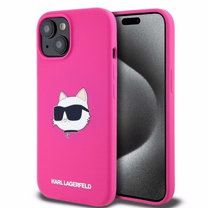 Karl Lagerfeld Silicone Choupette Head MagSafe Ümbris jaoks iPhone 15 Plus / 14 Plus - roosa