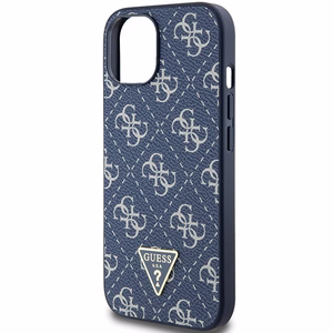 Guess 4G Triangle Metal Logo ümbris jaoks iPhone 15 Plus / 14 Plus - sinine