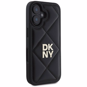 DKNY Quilted Stack Logo iPhone 16 Ümbris - Must