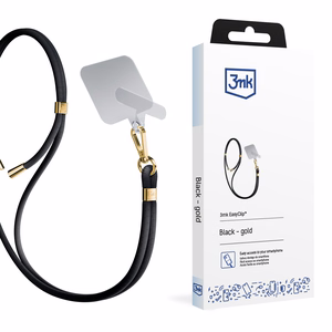 3mk EasyClip telefoni kaelapael, must (kuldsed detailid)